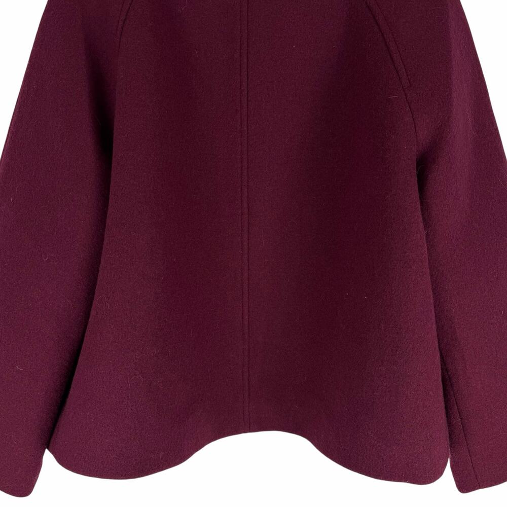 J. Crew Cropped Wool Blend Swing Coat Vintage Burgundy Size M Petite - Picture 10 of 12